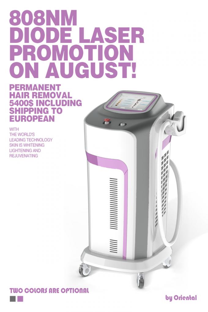 White 808nm SHR Diode Laser Hair Removal Machine With Compressor