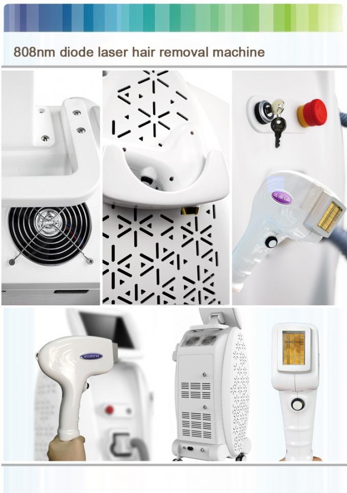 Stationary 755nm / 1064nm / 808nm Diode Laser Body Hair Removal Machine Multifunctional