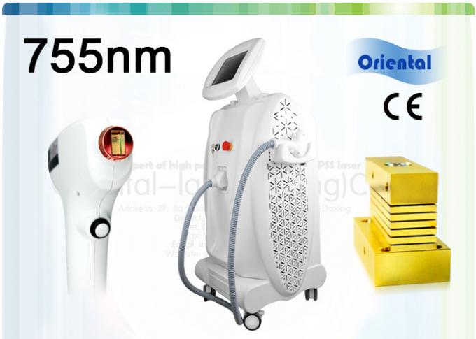 755nm Alexandrite Laser Hair Removal Machine With Contact Sapphire Cooling Spot