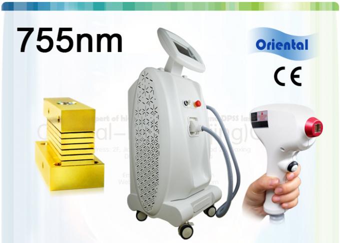 755nm Painless Facial Hair Removal Laser , Alexandrite Laser Hair Removal Machine