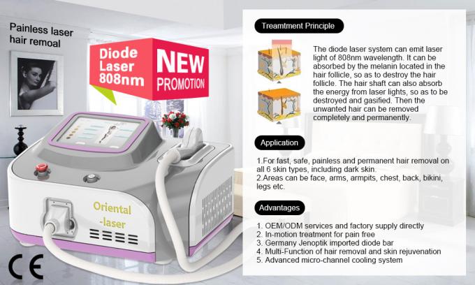 Professional 808nm Portable Laser Hair Removal Machine 10 * 17mm